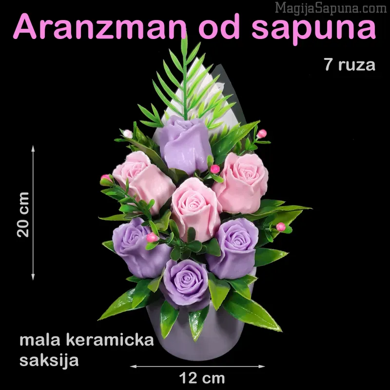 Sapunске ruže u roze i ljubičastim tonovima
