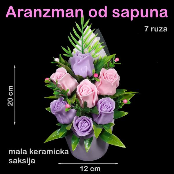 Sapunске ruže u roze i ljubičastim tonovima
