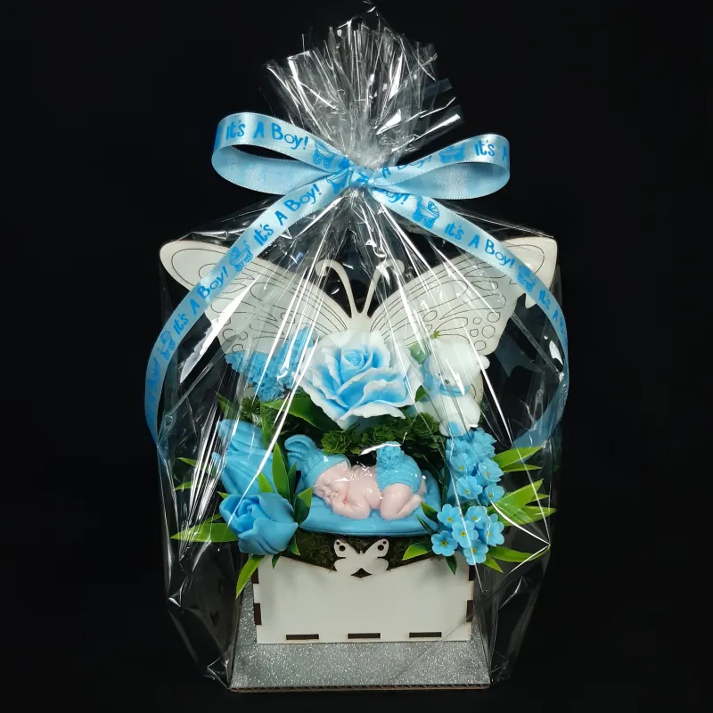 Aranžman od sapuna – “Dobro došao, mali prinče!” 👶💙