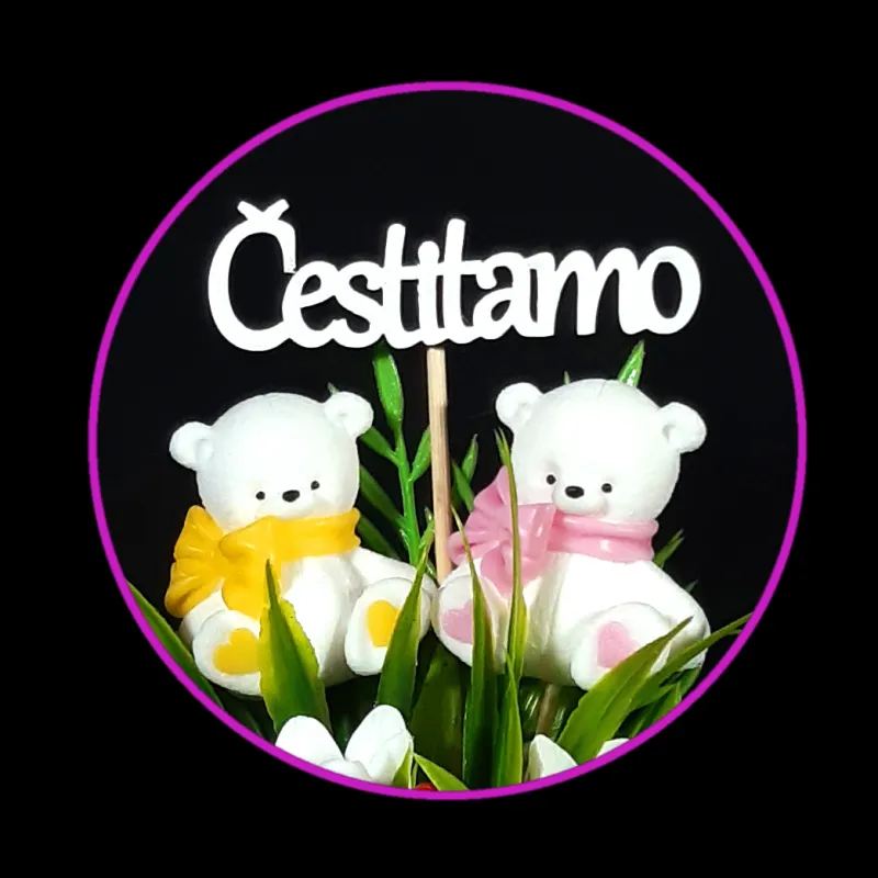 Drveni topper „Čestitamo“