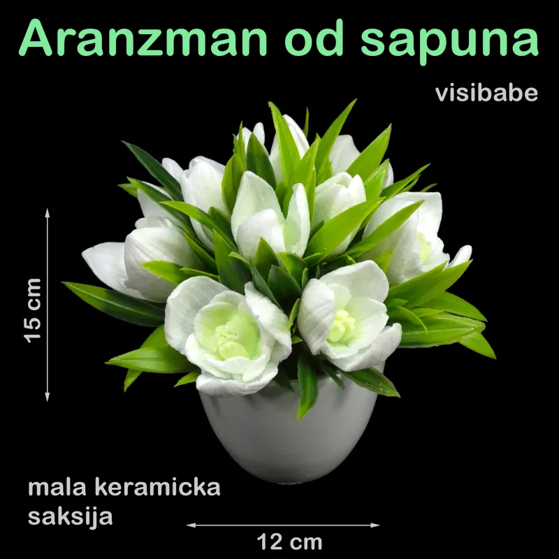 Buket preslatkih visibaba u keramičkoj saksiji