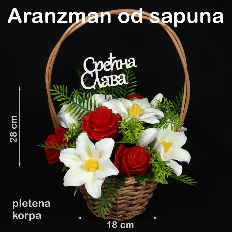 Elegantni buket od sapuna – ruže i ljiljani