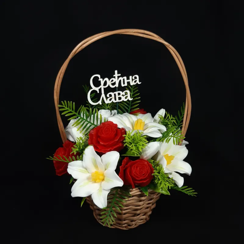 Elegantni buket od sapuna – ruže i ljiljani