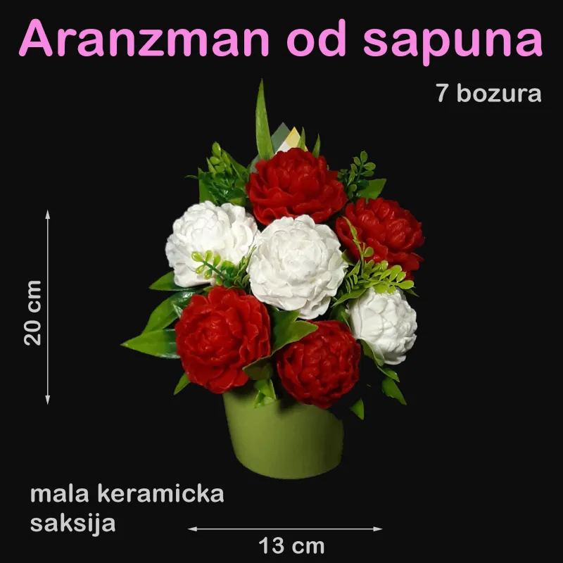 Božuri u maloj keramičkoj saksiji