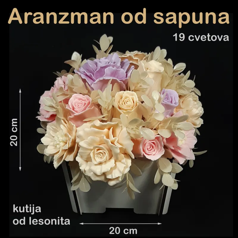 Ekskluzivni aranžman od sapuna u pastelnim tonovima