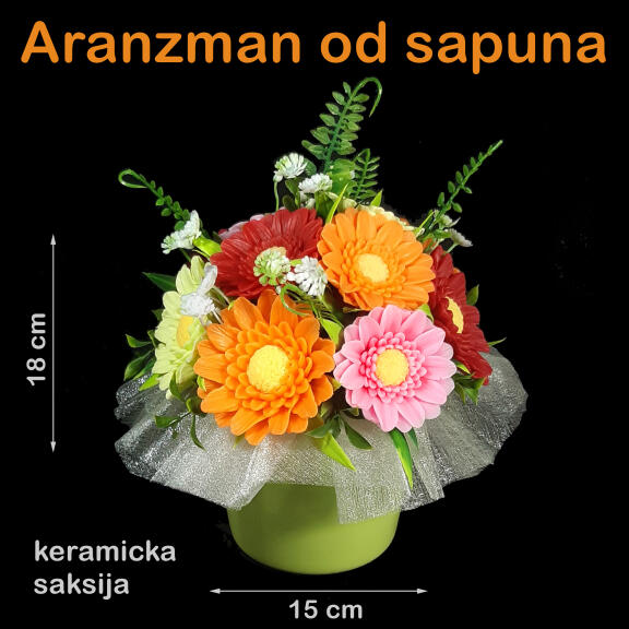 Sapunasti aranžman sa gerberima