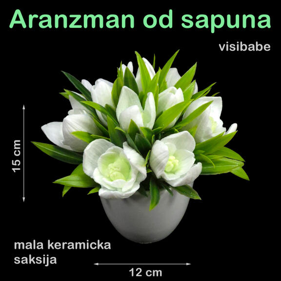 Buket preslatkih visibaba u keramičkoj saksiji