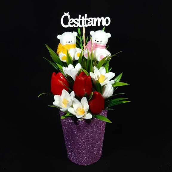 Drveni topper „Čestitamo“