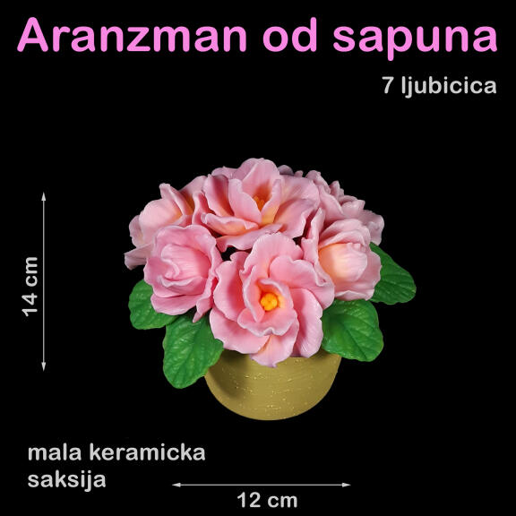 Roze ljubičice u maloj keramičkoj saksiji