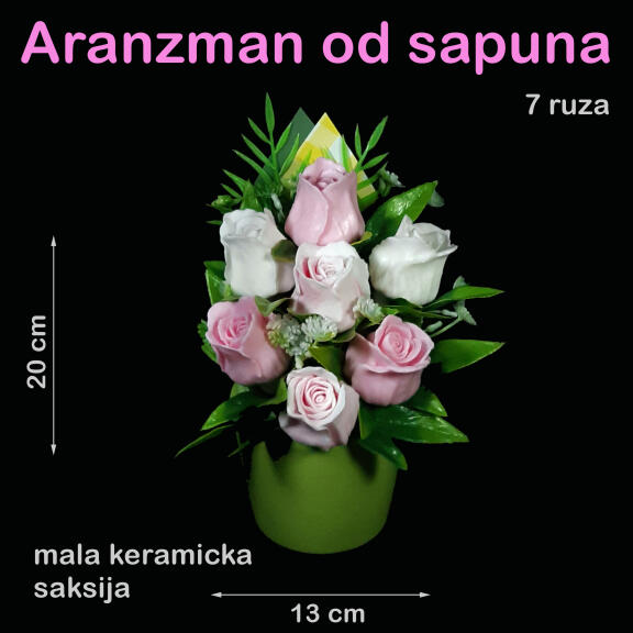 Ružičaste ruže u maloj keramičkoj saksiji